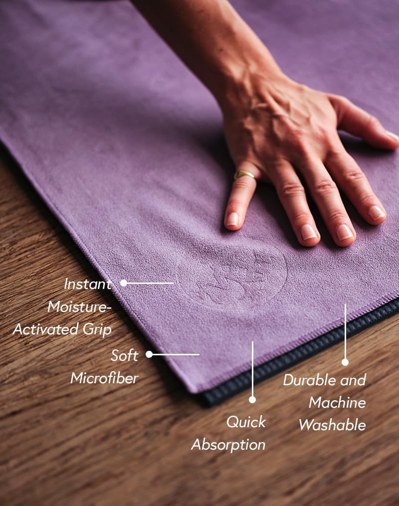 eQua Hot Yoga Mat Towel | Thunder | 71 x 24 in