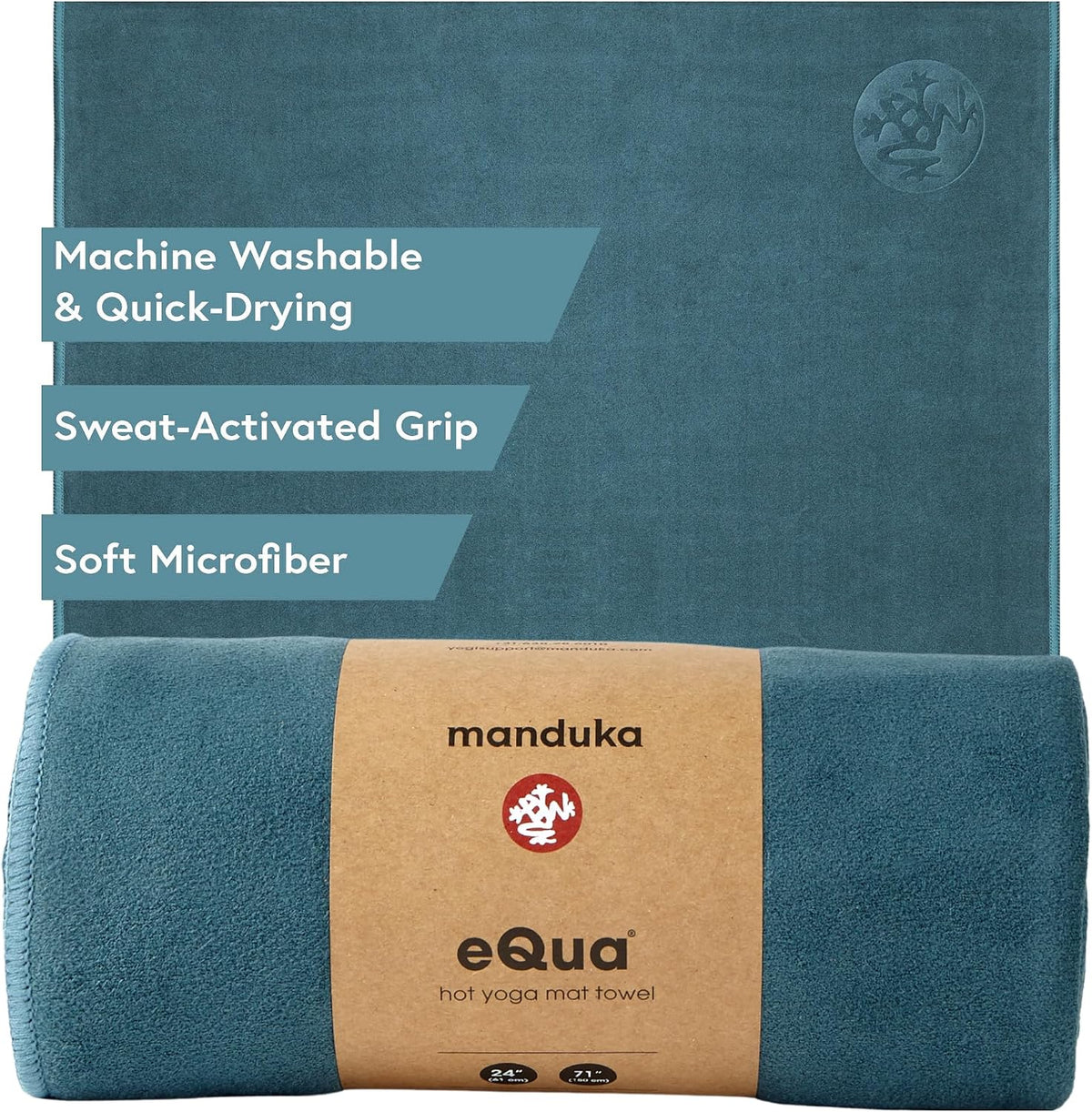 eQua Hot Yoga Mat Towel | Thunder | 71 x 24 in