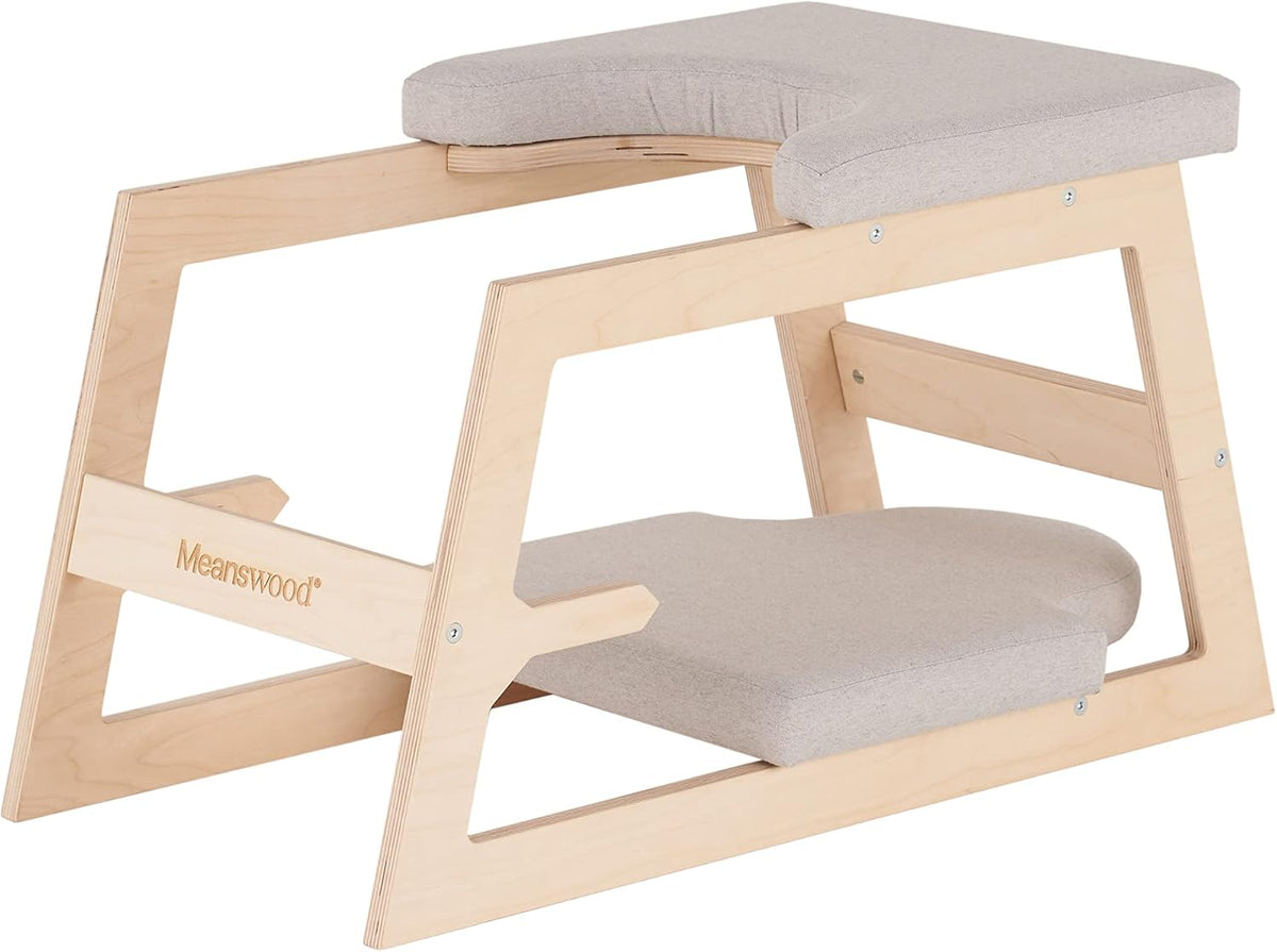 Wooden Reverse Yoga Bench - Yoga Chair for Reverse Positions, Yoga and Fitness - Support for Sirsasana, Reverse Poses Upside Down (Natural Version)