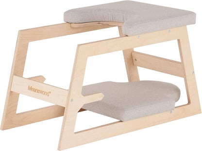 Wooden Reverse Yoga Bench - Yoga Chair for Reverse Positions, Yoga and Fitness - Support for Sirsasana, Reverse Poses Upside Down (Natural Version)