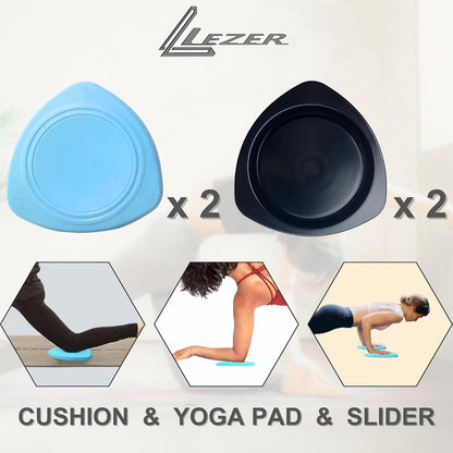 2 IN 1 Yoga Knee Pad Slider, Core Gliding Disc, Extra Thick Yoga Mat, Cushion, Wrist Support, Exercise, Home Gym Workout Equipment, Honeycomb Structure, Set of 2