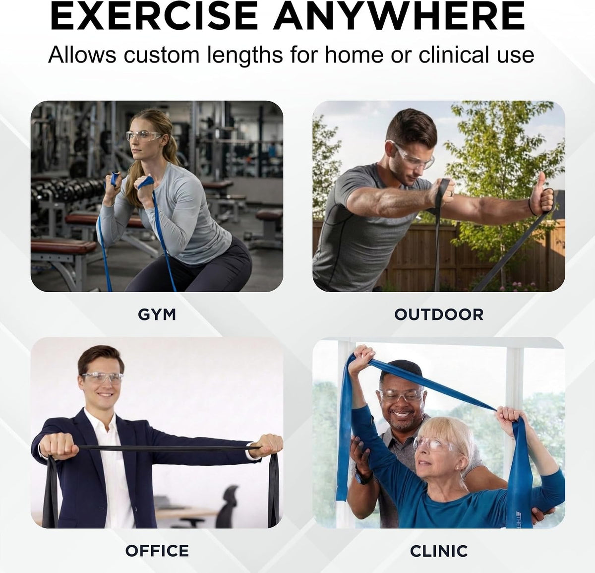 Resistance Bands Set, Elastic Bands for Exercise & Physical Therapy, Strength Training for Upper & Lower Body Fitness