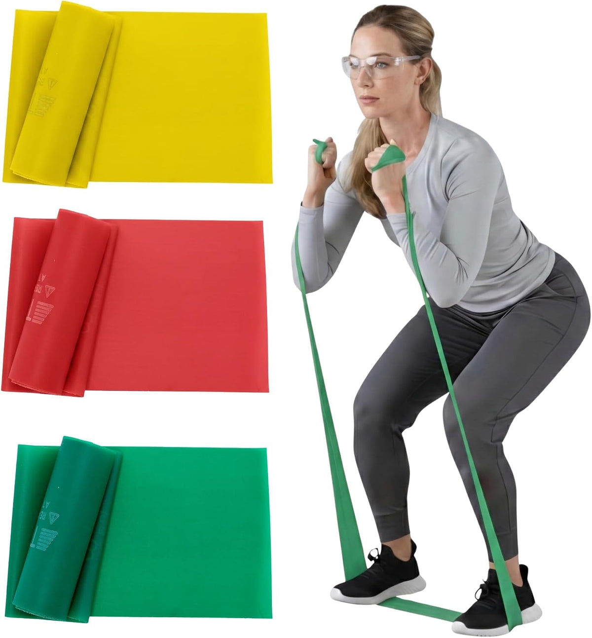 Resistance Bands Set, Elastic Bands for Exercise & Physical Therapy, Strength Training for Upper & Lower Body Fitness