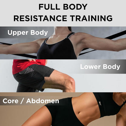 Resistance Bands Set, Elastic Bands for Exercise & Physical Therapy, Strength Training for Upper & Lower Body Fitness