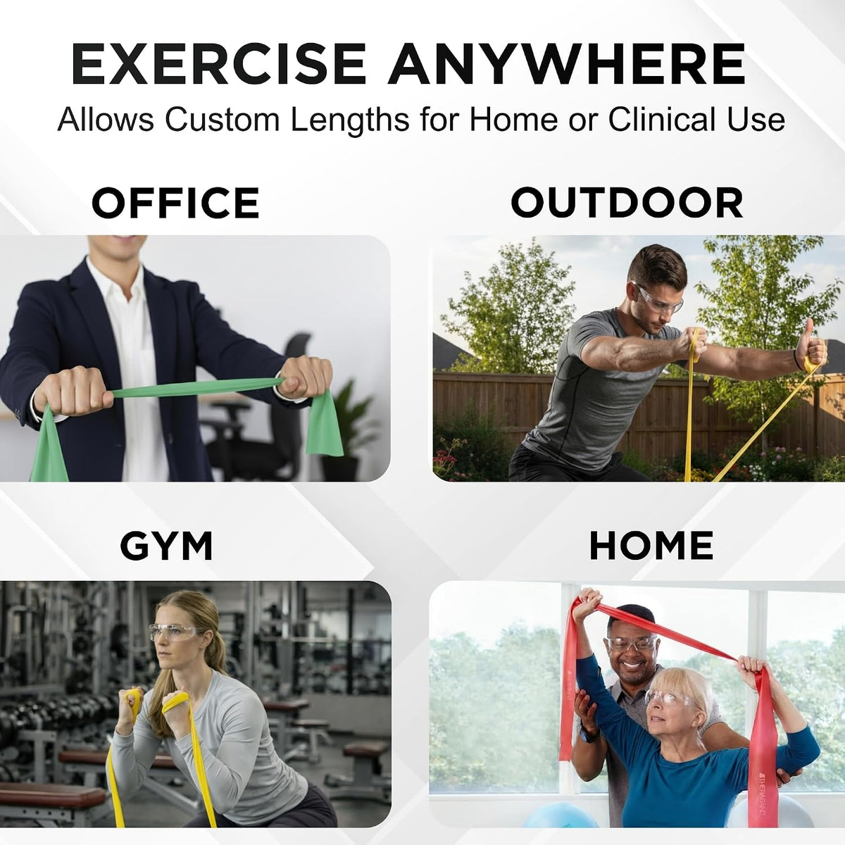 Resistance Bands Set, Elastic Bands for Exercise & Physical Therapy, Strength Training for Upper & Lower Body Fitness