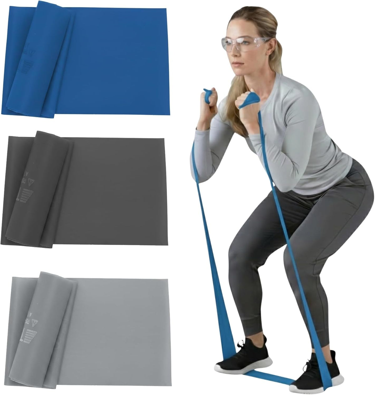 Resistance Bands Set, Elastic Bands for Exercise & Physical Therapy, Strength Training for Upper & Lower Body Fitness