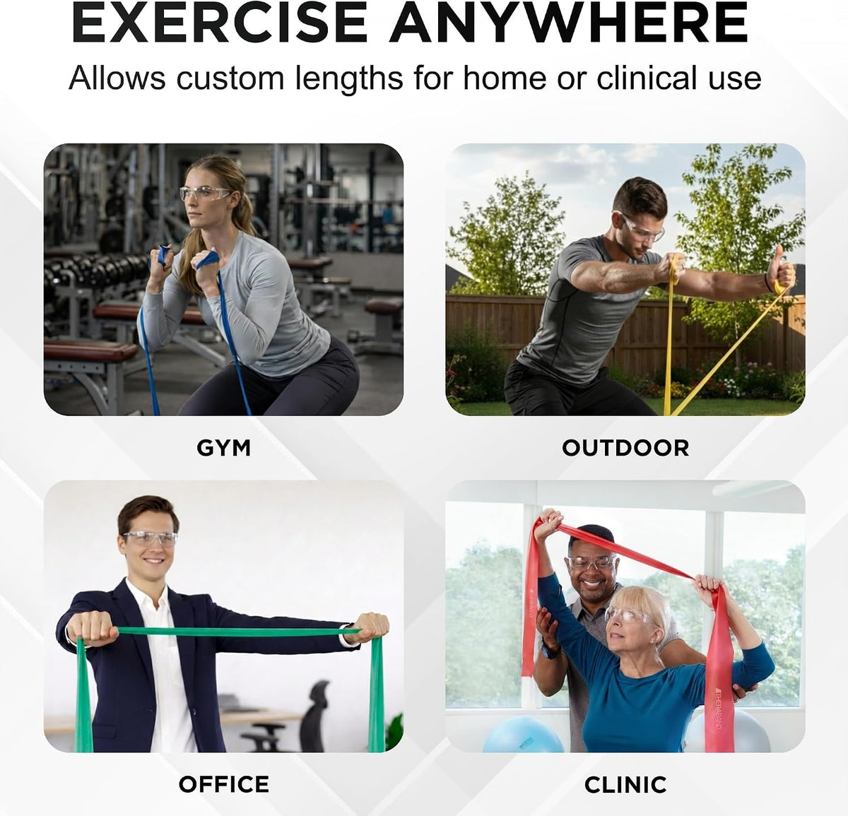 Resistance Bands Set, Elastic Bands for Exercise & Physical Therapy, Strength Training for Upper & Lower Body Fitness