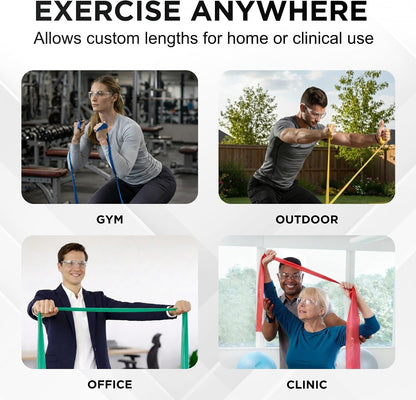 Resistance Bands Set, Elastic Bands for Exercise & Physical Therapy, Strength Training for Upper & Lower Body Fitness