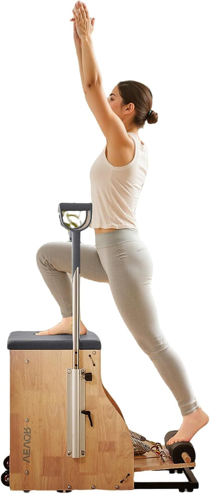 Pilates Reformer Foldable, Suitable for Intermediate and Beginners Users, Pilates Equipment for Home Gym Studio Use with 4 Adjustable Resistance Spring, Up to 400 LBS