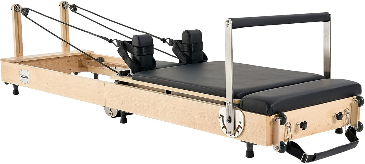 Pilates Reformer Foldable, Suitable for Intermediate and Beginners Users, Pilates Equipment for Home Gym Studio Use with 4 Adjustable Resistance Spring, Up to 400 LBS