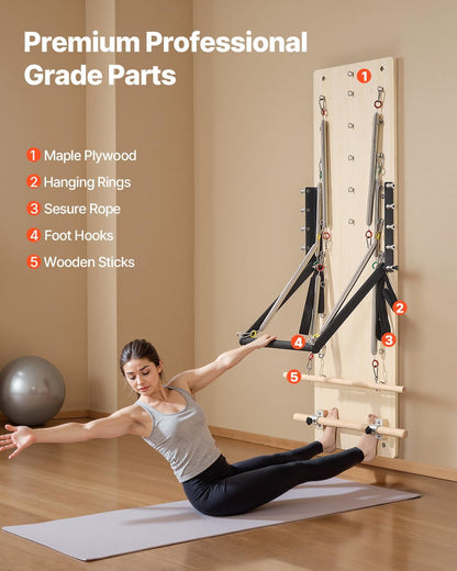Pilates Reformer Foldable, Suitable for Intermediate and Beginners Users, Pilates Equipment for Home Gym Studio Use with 4 Adjustable Resistance Spring, Up to 400 LBS