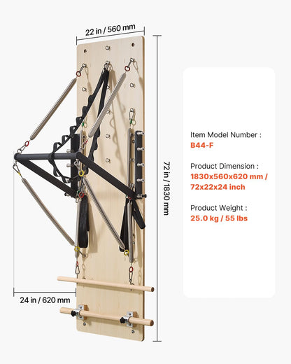 Pilates Reformer Foldable, Suitable for Intermediate and Beginners Users, Pilates Equipment for Home Gym Studio Use with 4 Adjustable Resistance Spring, Up to 400 LBS
