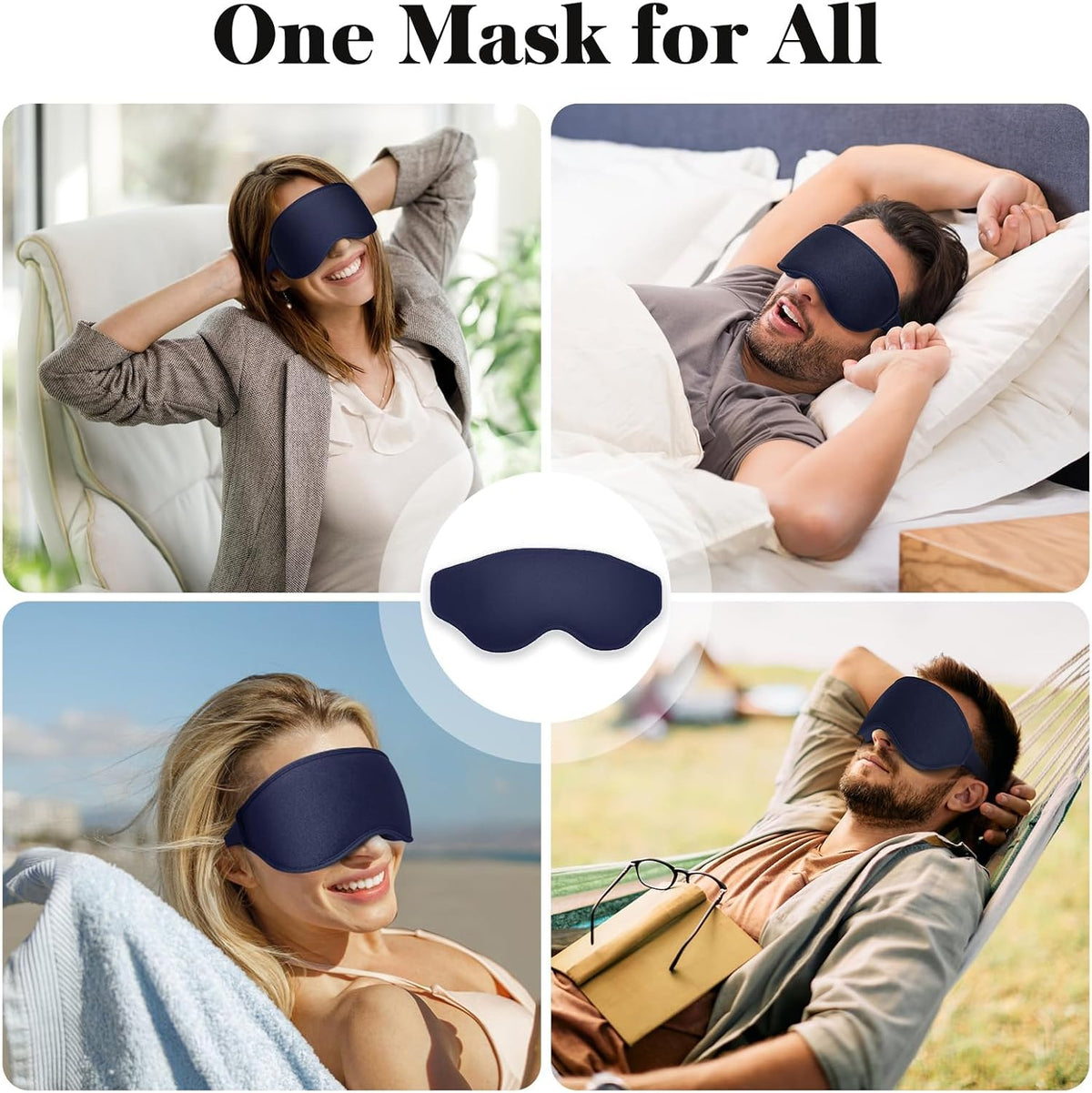 3D Eye Mask Sleep Mask for Men & Women, Black