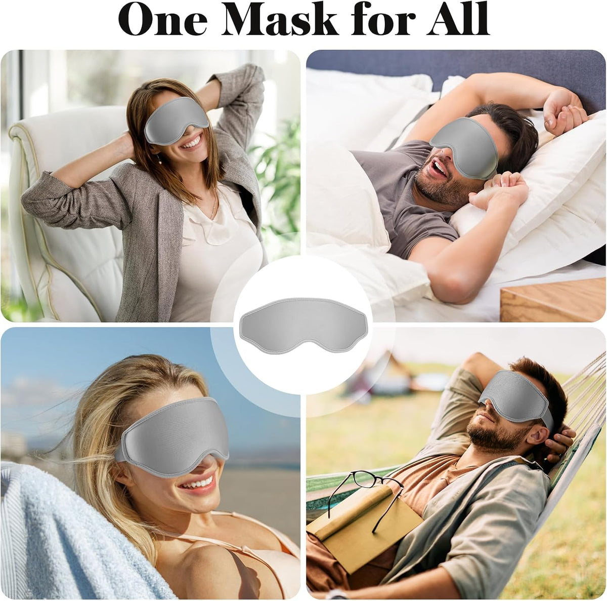 3D Eye Mask Sleep Mask for Men & Women, Black