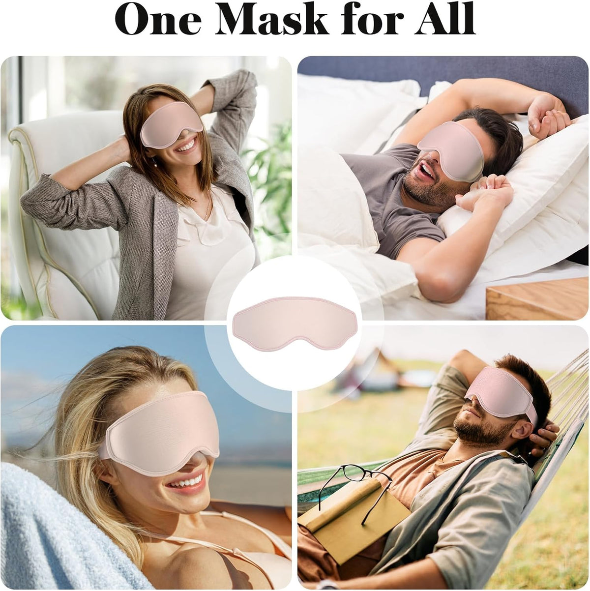 3D Eye Mask Sleep Mask for Men & Women, Black