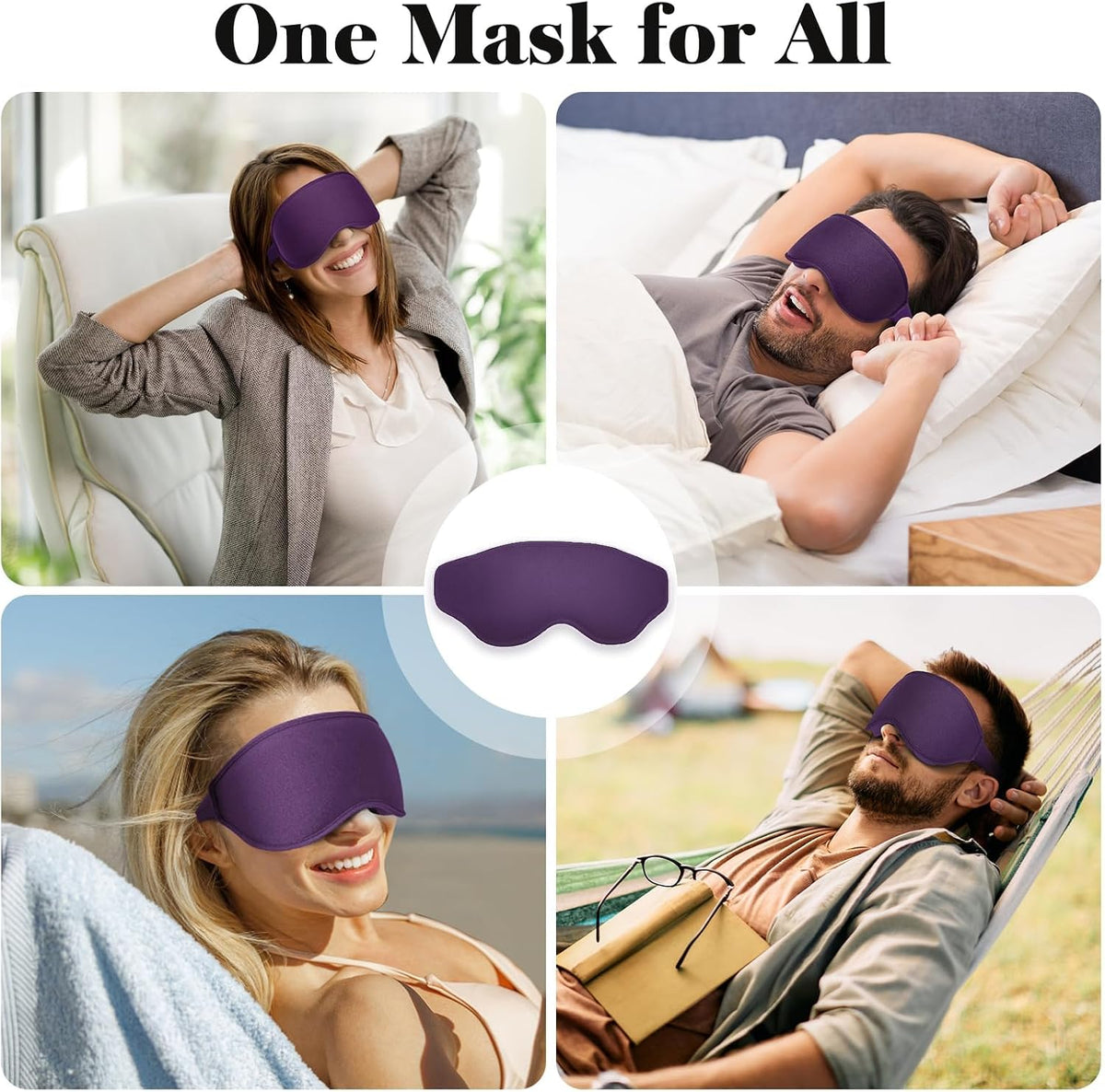 3D Eye Mask Sleep Mask for Men & Women, Black