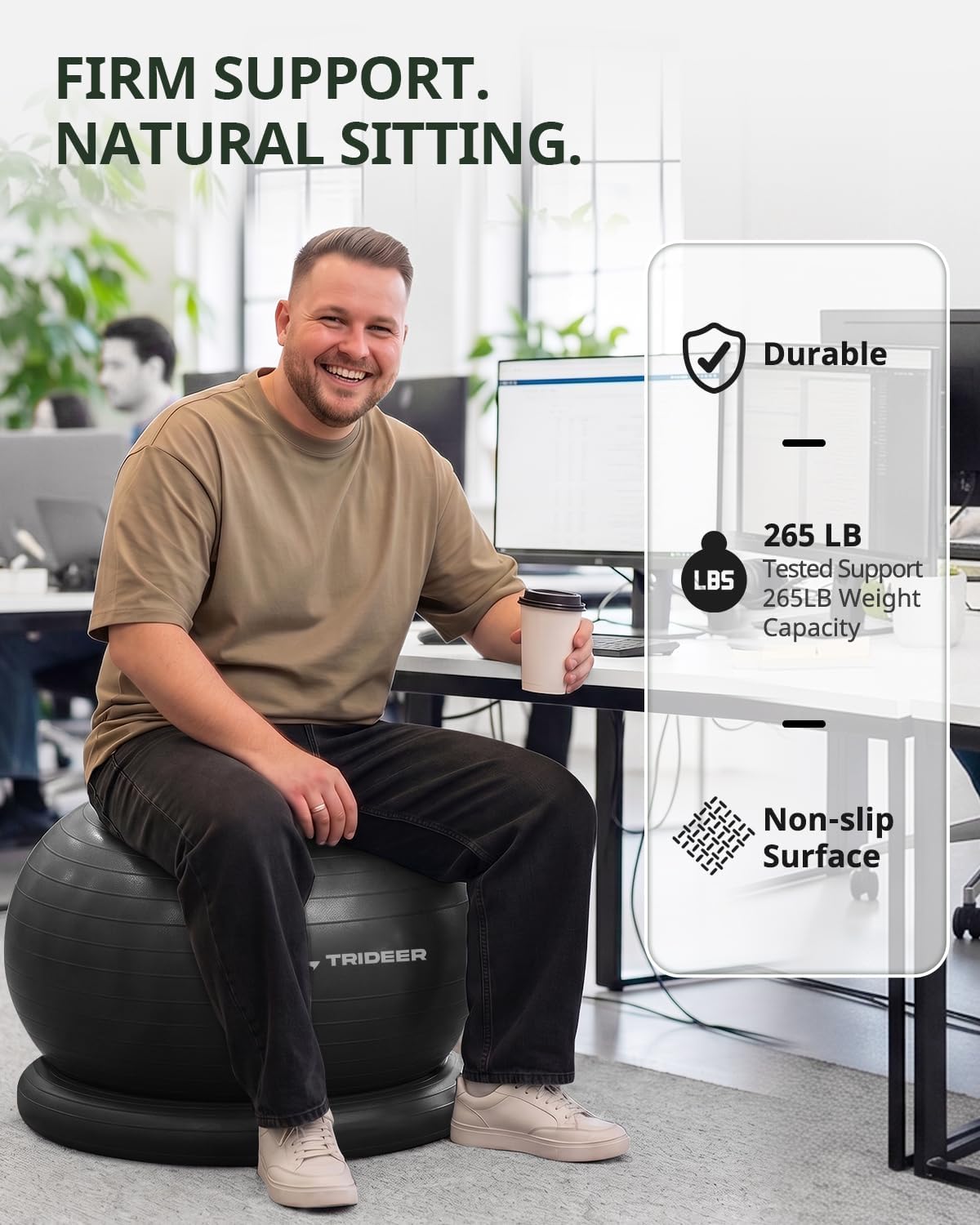 Exercise Ball Chair – Yoga Ball Chair for Office, Pregnancy & Home