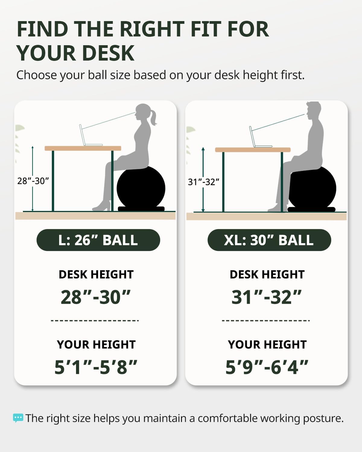 Exercise Ball Chair – Yoga Ball Chair for Office, Pregnancy & Home