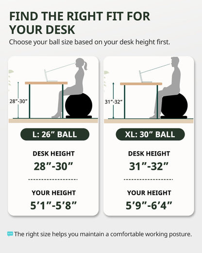 Exercise Ball Chair – Yoga Ball Chair for Office, Pregnancy & Home