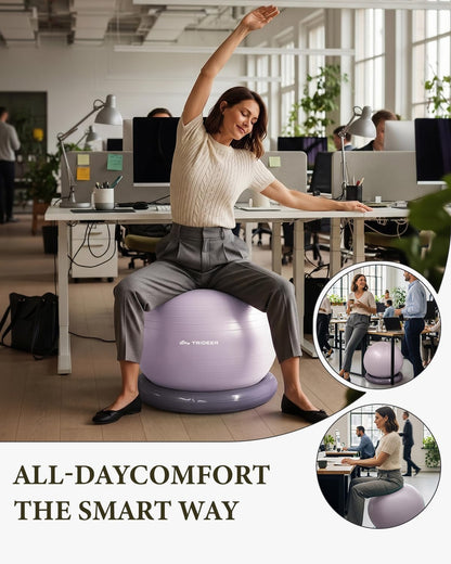 Exercise Ball Chair – Yoga Ball Chair for Office, Pregnancy & Home