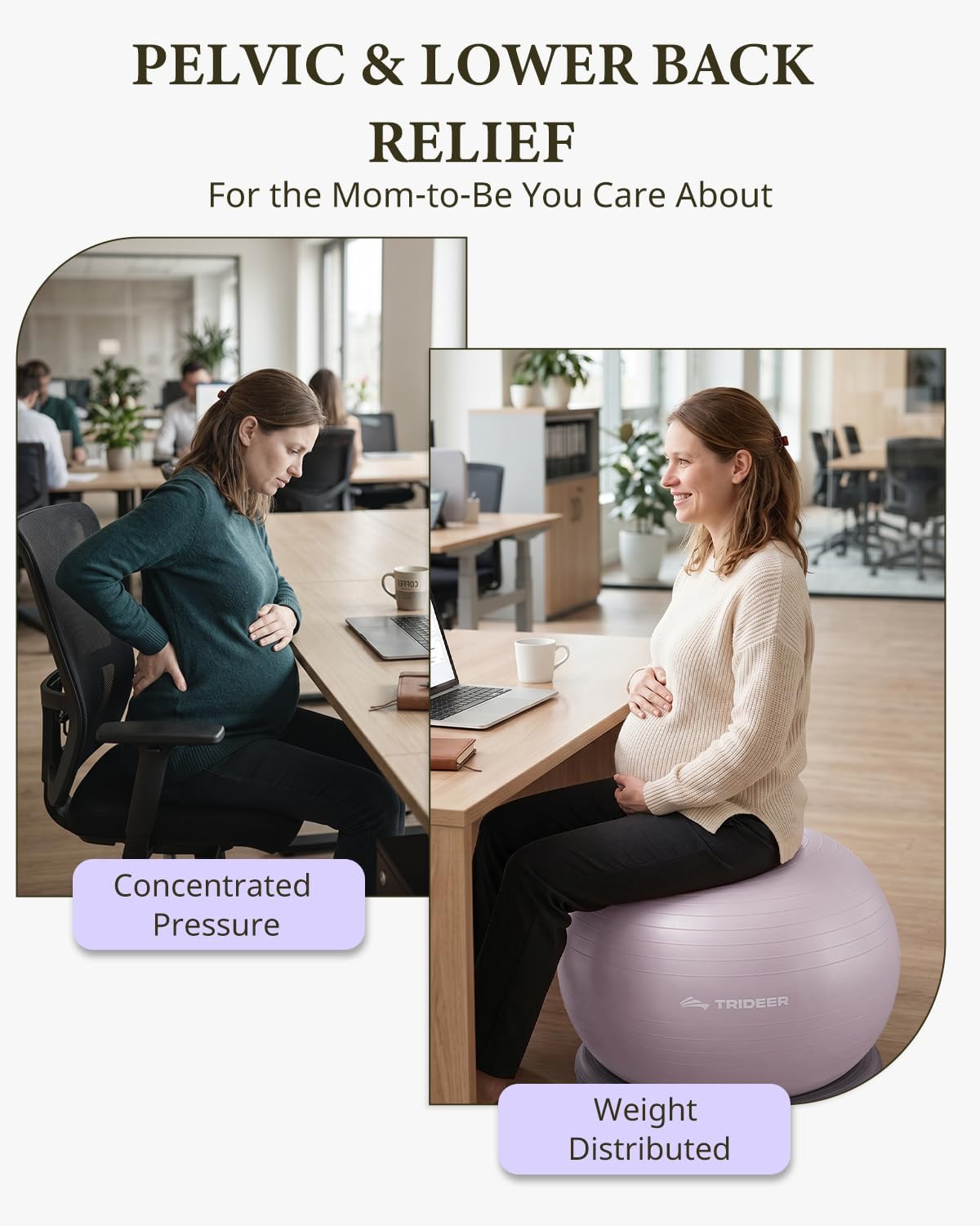 Exercise Ball Chair – Yoga Ball Chair for Office, Pregnancy & Home