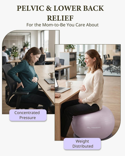 Exercise Ball Chair – Yoga Ball Chair for Office, Pregnancy & Home