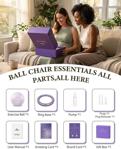 Exercise Ball Chair – Yoga Ball Chair for Office, Pregnancy & Home