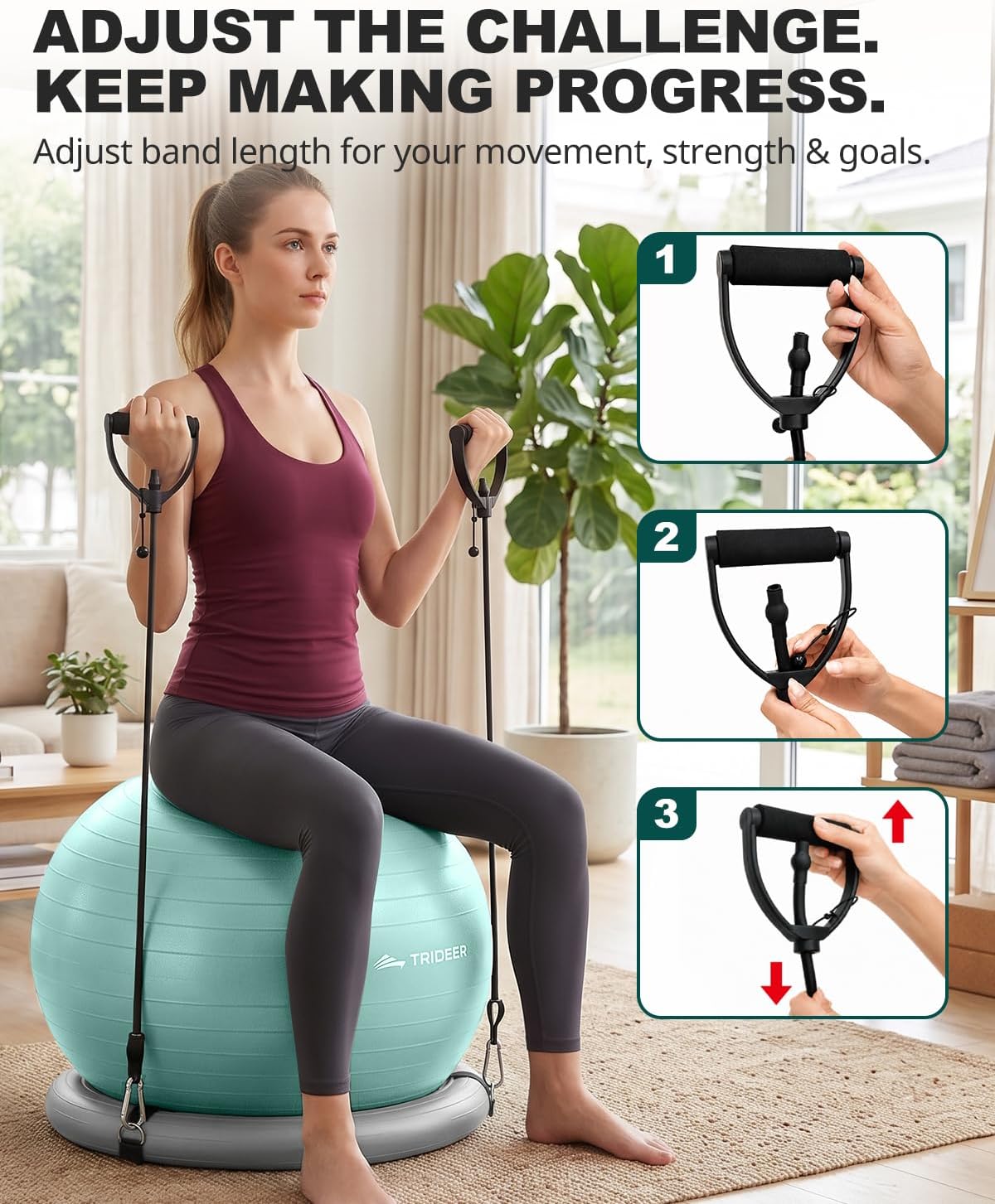 Exercise Ball Chair – Yoga Ball Chair for Office, Pregnancy & Home