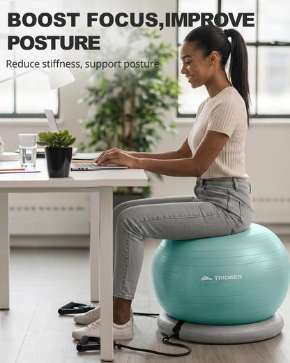 Exercise Ball Chair – Yoga Ball Chair for Office, Pregnancy & Home