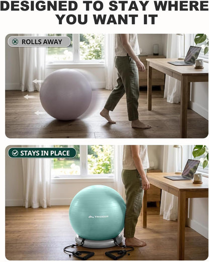 Exercise Ball Chair – Yoga Ball Chair for Office, Pregnancy & Home