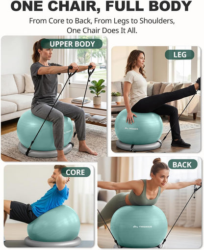 Exercise Ball Chair – Yoga Ball Chair for Office, Pregnancy & Home