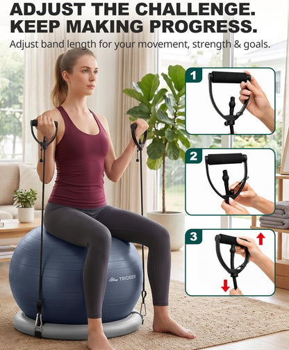 Exercise Ball Chair – Yoga Ball Chair for Office, Pregnancy & Home