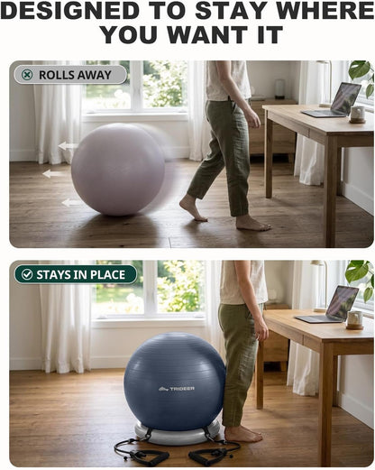 Exercise Ball Chair – Yoga Ball Chair for Office, Pregnancy & Home