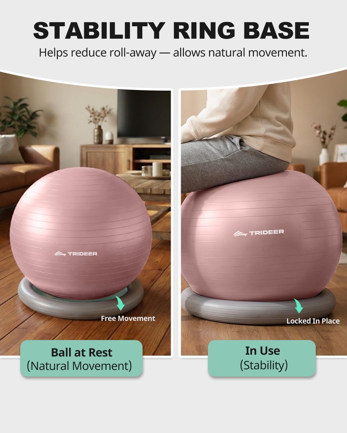 Exercise Ball Chair – Yoga Ball Chair for Office, Pregnancy & Home