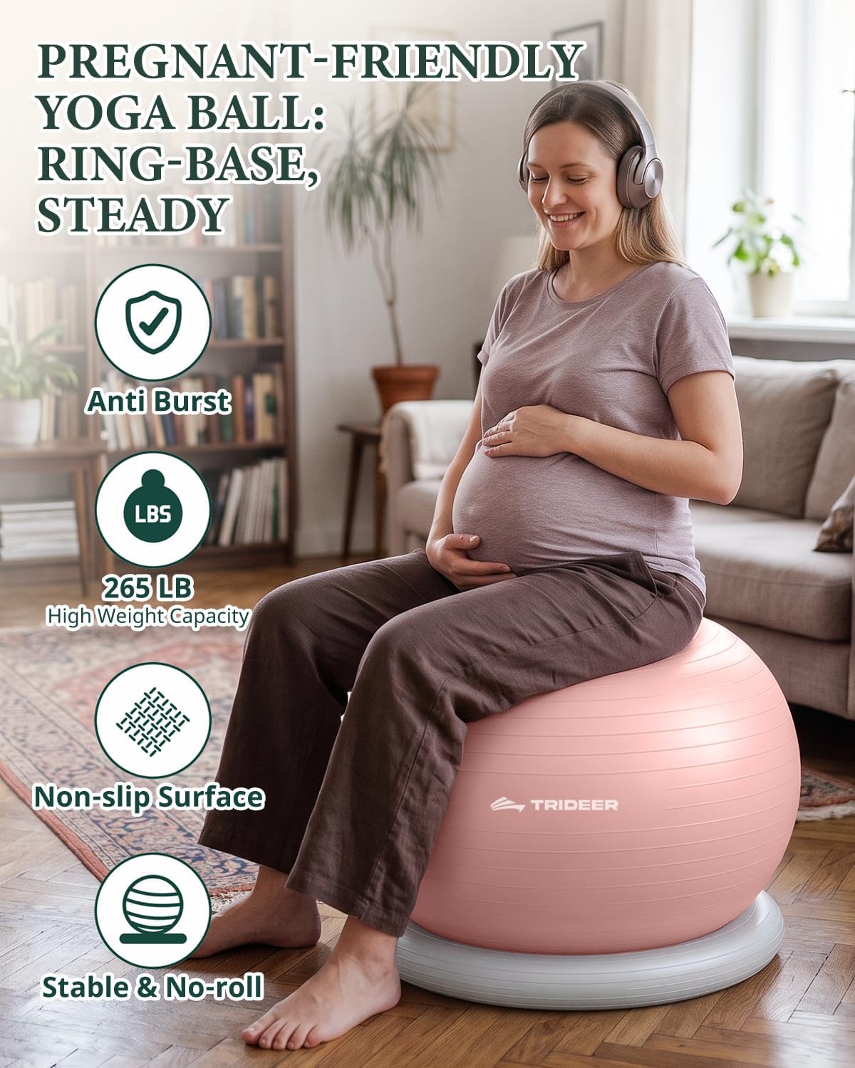 Exercise Ball Chair – Yoga Ball Chair for Office, Pregnancy & Home