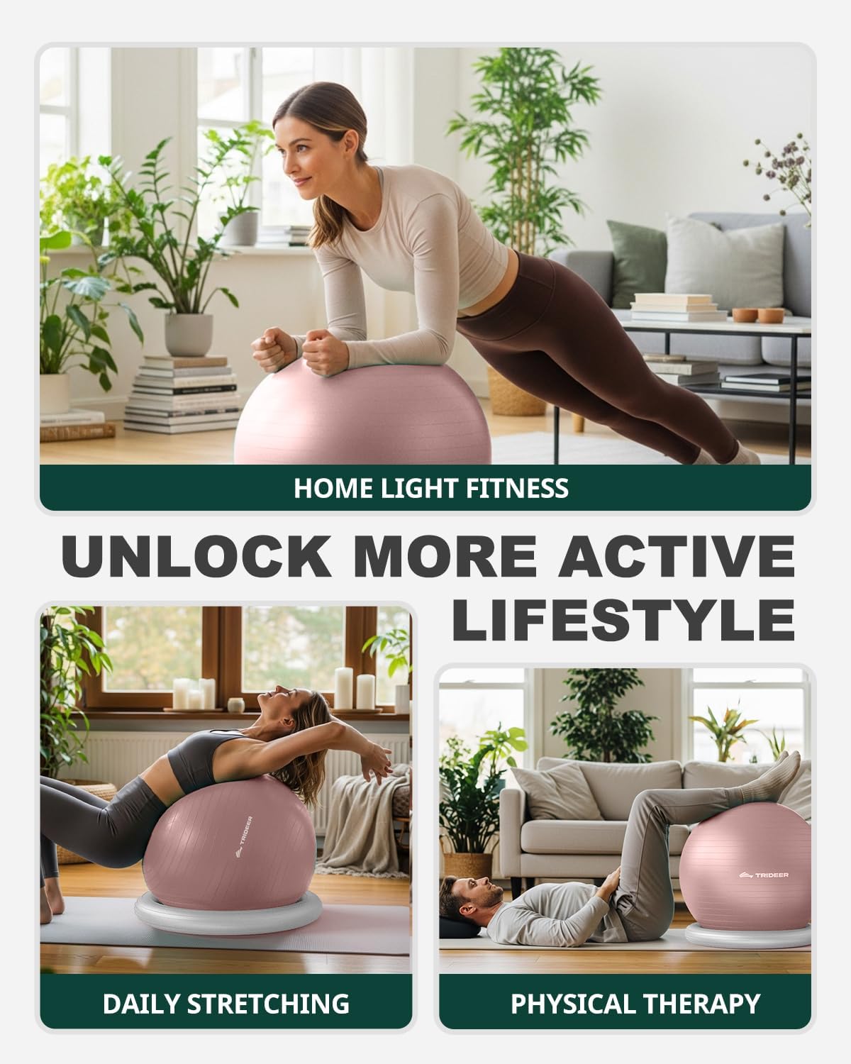 Exercise Ball Chair – Yoga Ball Chair for Office, Pregnancy & Home