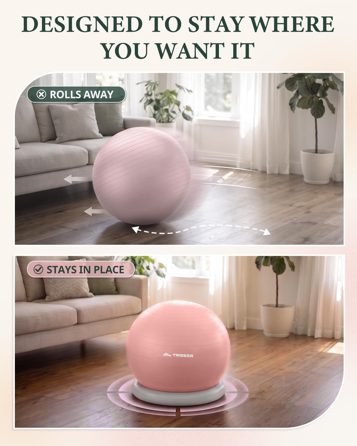Exercise Ball Chair – Yoga Ball Chair for Office, Pregnancy & Home
