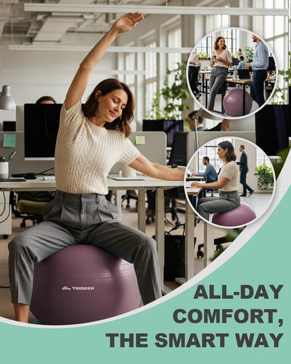 Exercise Ball Chair – Yoga Ball Chair for Office, Pregnancy & Home