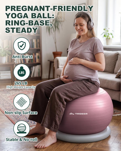 Exercise Ball Chair – Yoga Ball Chair for Office, Pregnancy & Home
