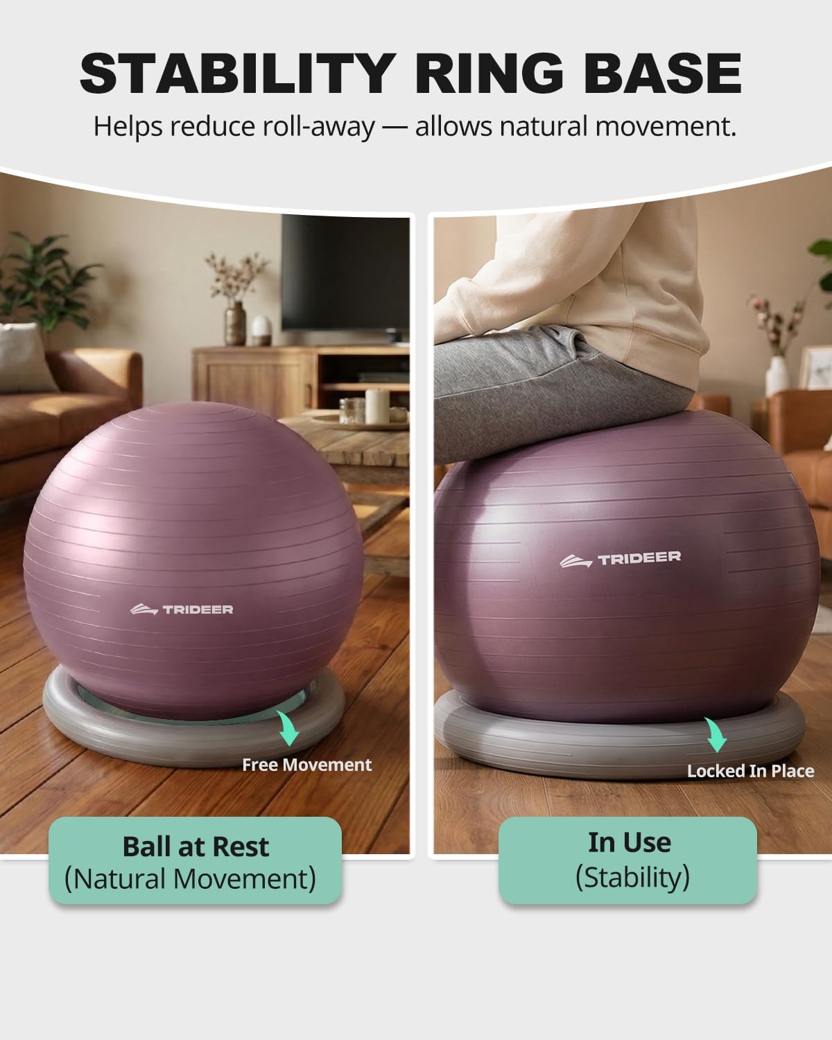 Exercise Ball Chair – Yoga Ball Chair for Office, Pregnancy & Home