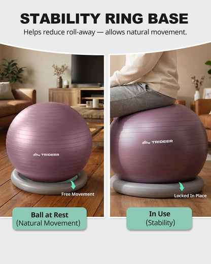 Exercise Ball Chair – Yoga Ball Chair for Office, Pregnancy & Home