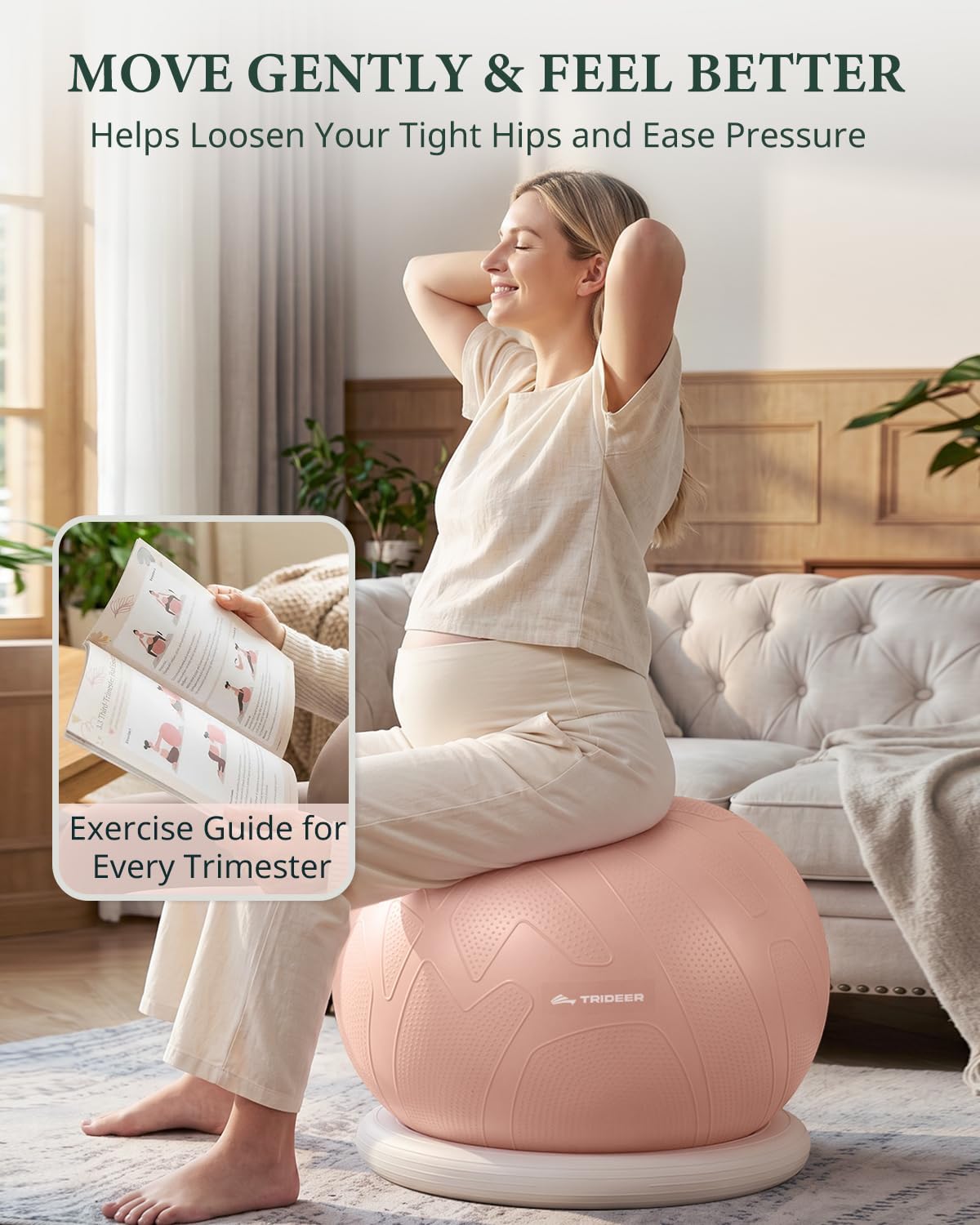 Exercise Ball Chair – Yoga Ball Chair for Office, Pregnancy & Home