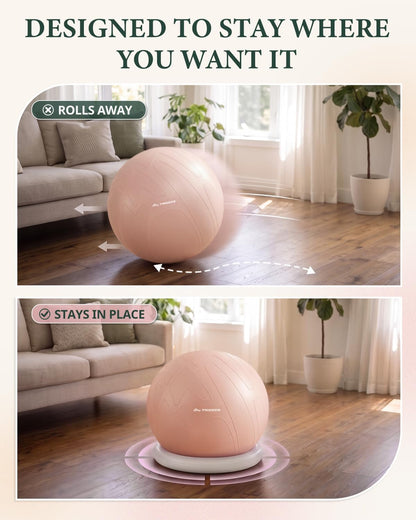 Exercise Ball Chair – Yoga Ball Chair for Office, Pregnancy & Home
