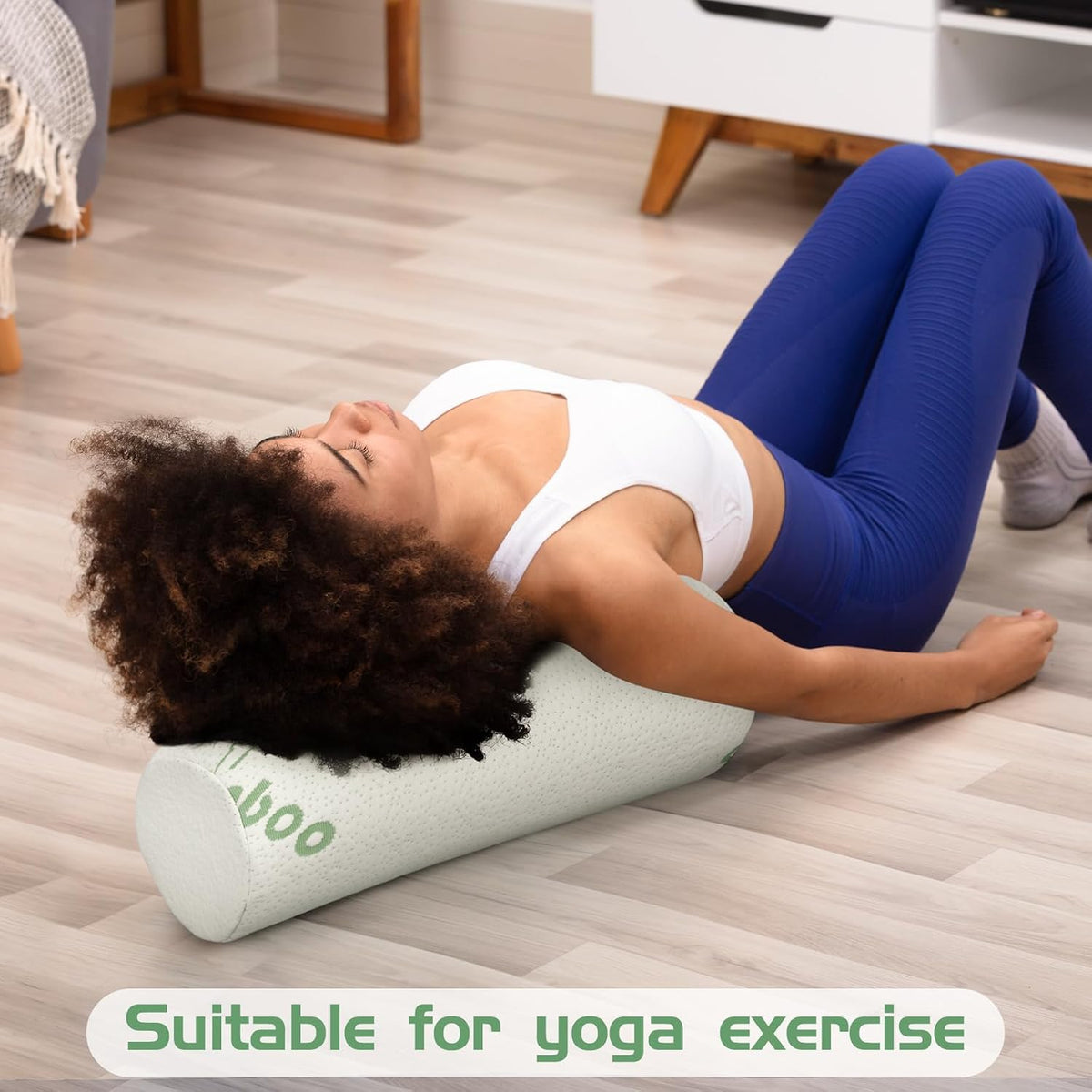 3 Pcs Memory Foam Roll Pillow Neck Bolster Cylinder Pillow, 18 x 4 Inch
