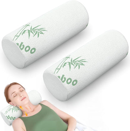 3 Pcs Memory Foam Roll Pillow Neck Bolster Cylinder Pillow, 18 x 4 Inch