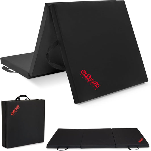 2 inch Thick 6 ft x 2 ft Tri-Fold Exercise Fitness Mat - Great For Workouts, Yoga, Stretching
