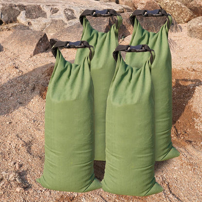 Flood Water Barrier Sand Bags - Thickened Long Canvas Flood Protection Sandbags with Insert Buckle Reusable Quick Flood Barrier for Home Door Window Basement Garage Floor Flood Control - 11"x28"