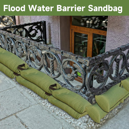 Flood Water Barrier Sand Bags - Thickened Long Canvas Flood Protection Sandbags with Insert Buckle Reusable Quick Flood Barrier for Home Door Window Basement Garage Floor Flood Control - 11"x28"