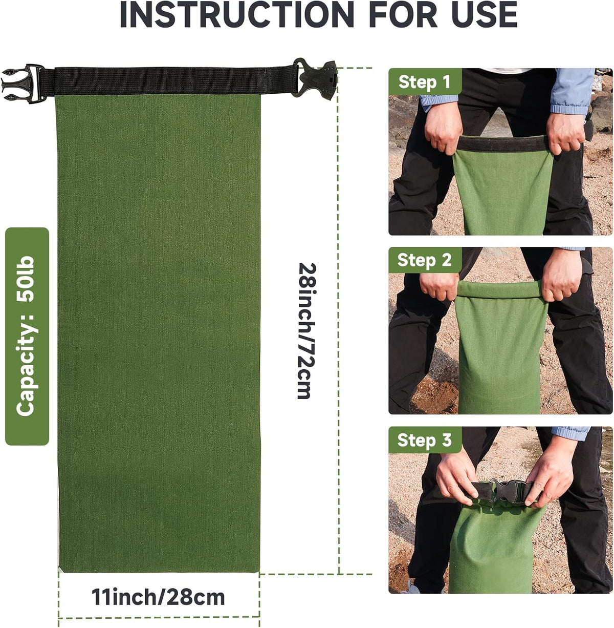 Flood Water Barrier Sand Bags - Thickened Long Canvas Flood Protection Sandbags with Insert Buckle Reusable Quick Flood Barrier for Home Door Window Basement Garage Floor Flood Control - 11"x28"