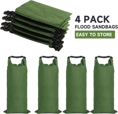 Flood Water Barrier Sand Bags - Thickened Long Canvas Flood Protection Sandbags with Insert Buckle Reusable Quick Flood Barrier for Home Door Window Basement Garage Floor Flood Control - 11"x28"